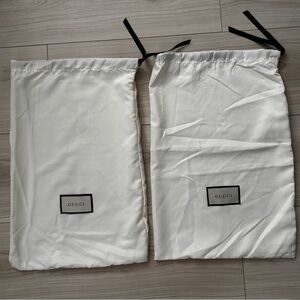 Gucci Off-White Dust Bag with Label Tag. Set of 2.